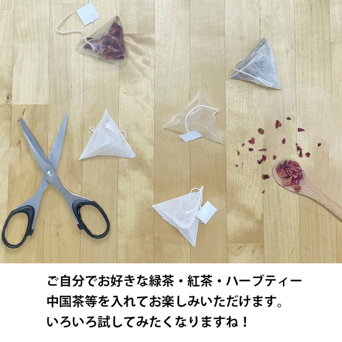 【 空袋 三角ティーバッグ タグ付き ポリエステル紗フィルター M 】
